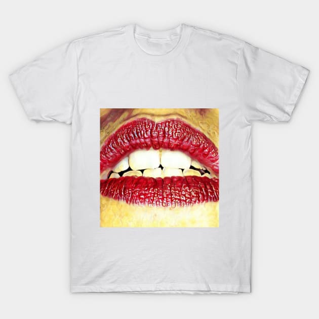 Red Lips T-Shirt by peachesinthewild